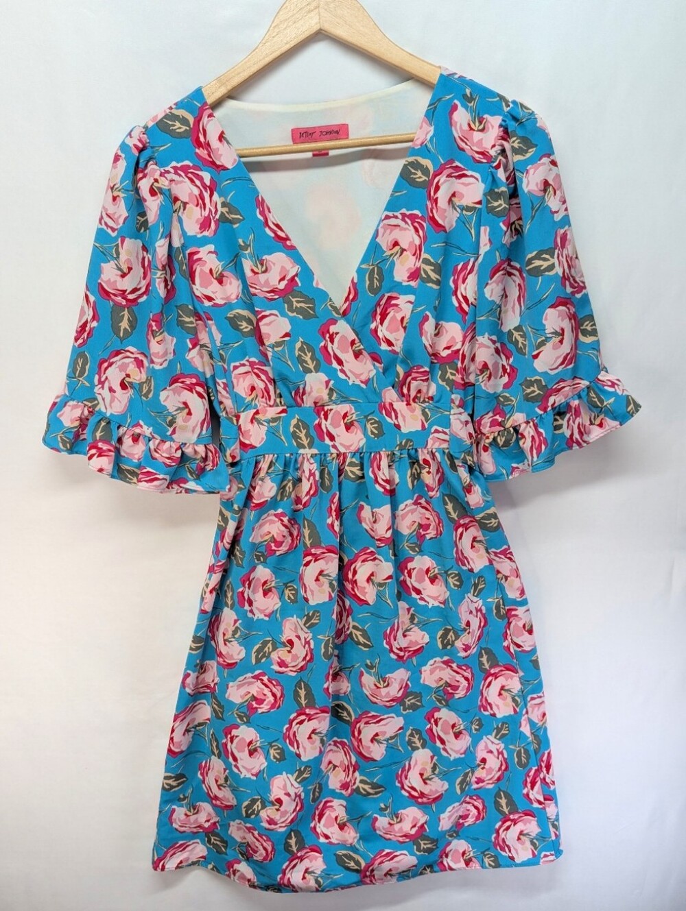 Betsey Johnson Pink Logo Tag on Floral Dress